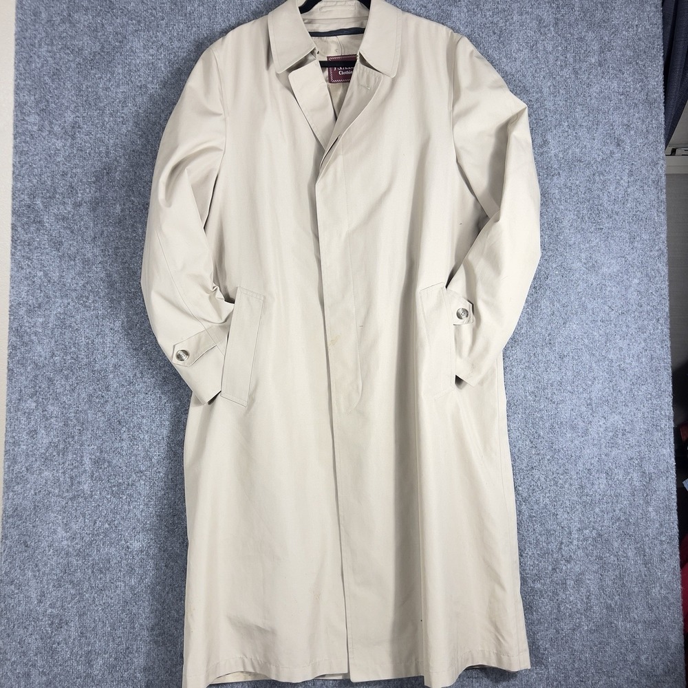 J.S.A.‎ Bank Clothiers Men's Vintage Beige Trench Rain Coat Classic Long